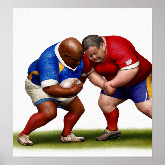 Póster Shoulder Charge - Rugby Art Print (Frente)