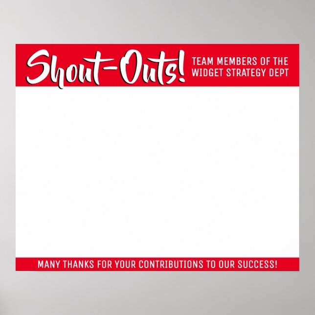 Póster Shout out board employee daily kudos post-its (Frente)