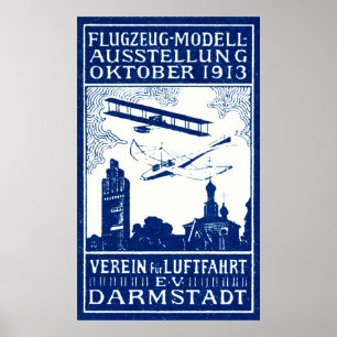 Póster Show Aéreo de Darmstadt de 1913