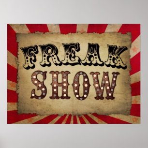Póster Show de Freak Poster de circo retro