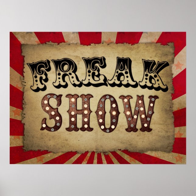 Póster Show de Freak Poster de circo retro (Frente)
