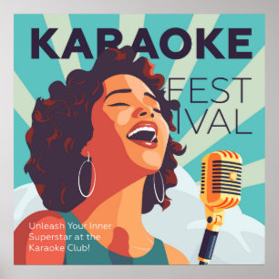 Póster Show de Karaoke fiesta