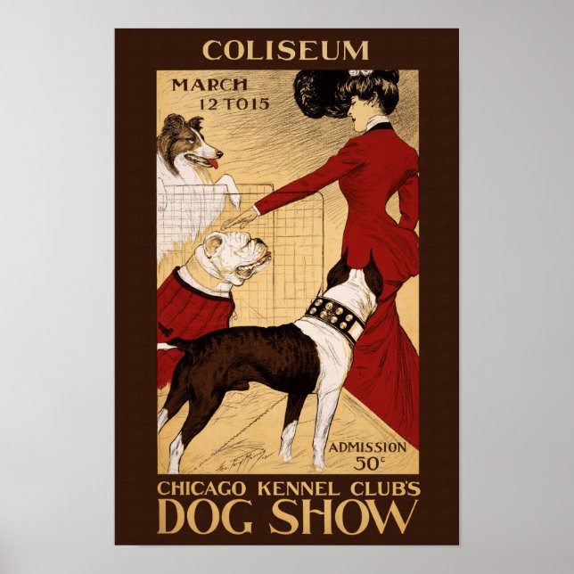 Póster Show de Perros, 1902. Publicidad de época (Frente)