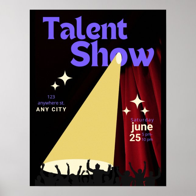 Póster Show de Talento FLyer, Show Flyer, Concurso de Tal (Frente)