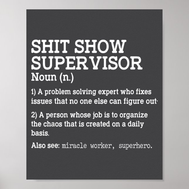 Póster Show Supervisor A Problem Solving Expert Who Fixes (Frente)
