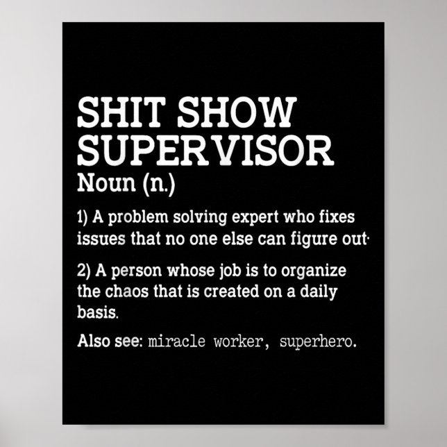 Póster Show Supervisor A Problem Solving Expert Who Fixes (Frente)