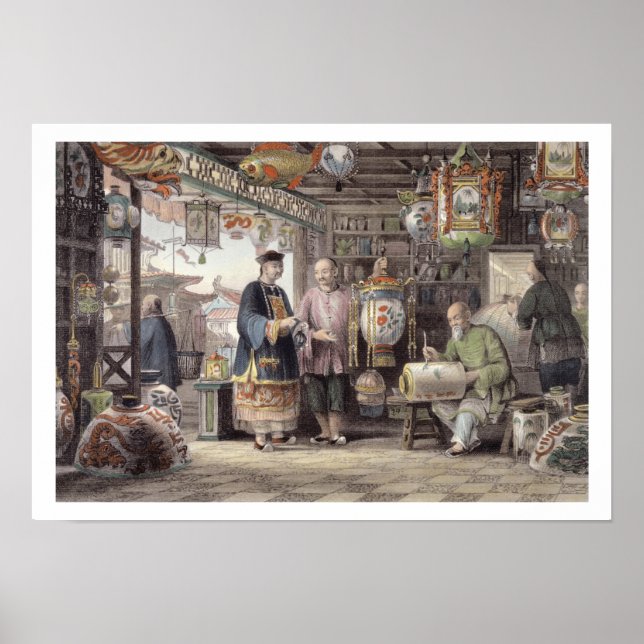 Póster Showroom of a Lantern Merchant in Peking, from 'Ch (Frente)