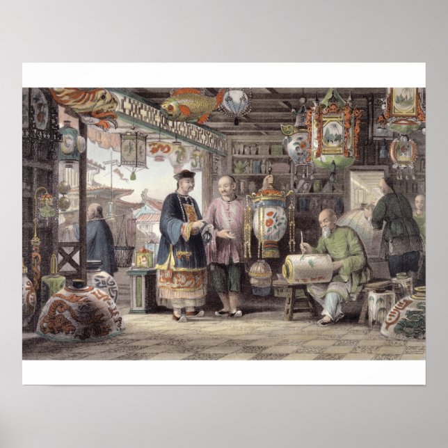 Póster Showroom of a Lantern Merchant in Peking, from 'Ch (Frente)