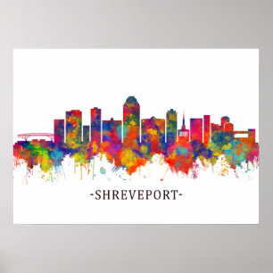 Póster Shreveport Louisiana Skyline