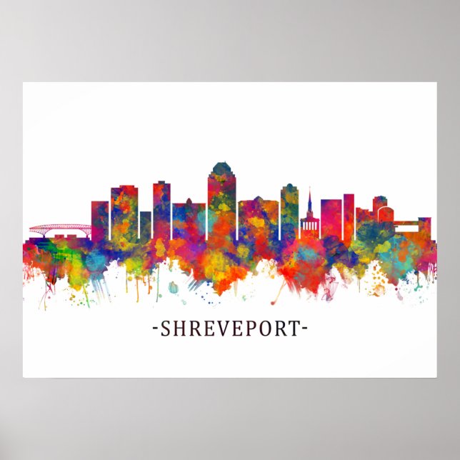 Póster Shreveport Louisiana Skyline (Frente)