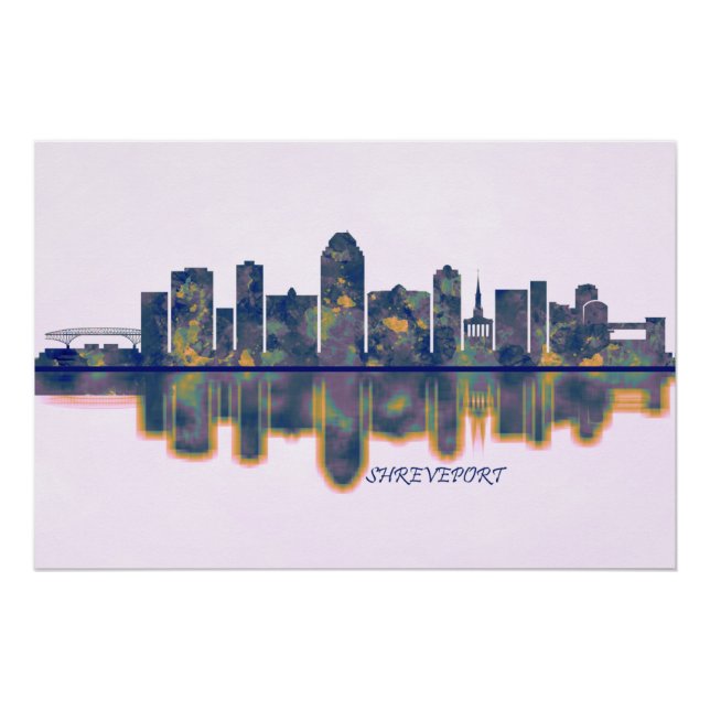 Póster Shreveport Skyline (Anverso)