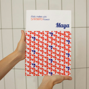 Póster SHRIMPLY Kawaii Retro Naranja Personalizado de gua