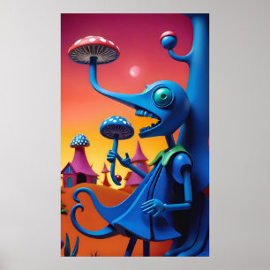 Póster Shroomin 'n' Bloom'n - Ken Gage Surreal Art