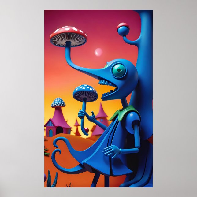 Póster Shroomin 'n' Bloom'n - Ken Gage Surreal Art (Frente)