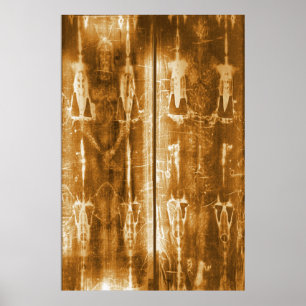 Póster Shroud of Turin Jesus Image Front & Back
