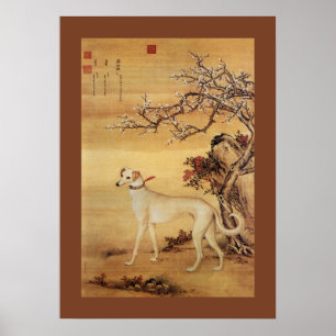Póster Shuanghuayao~ 霜花鹞 ~Greyhound ~Giuseppe Castiglione