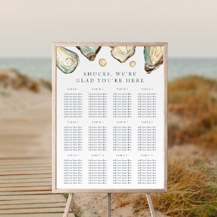 Póster "Shucks" Tabla de asientos para Bodas de ostras co
