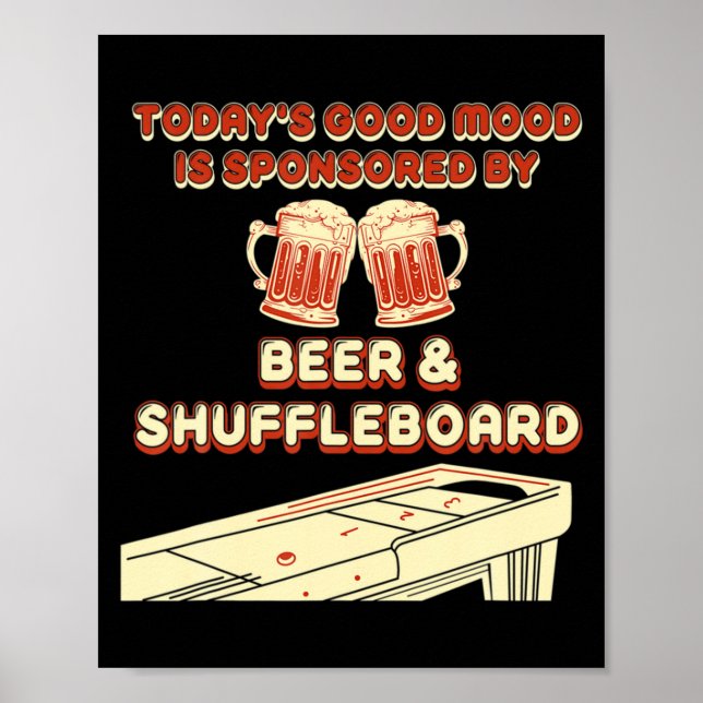 Póster Shuffleboard Player Beer  (Frente)