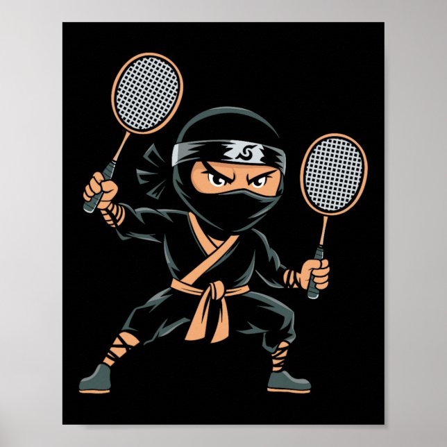 Póster Shuttle Team Racket - Court Racquet Dminton Ninja (Frente)