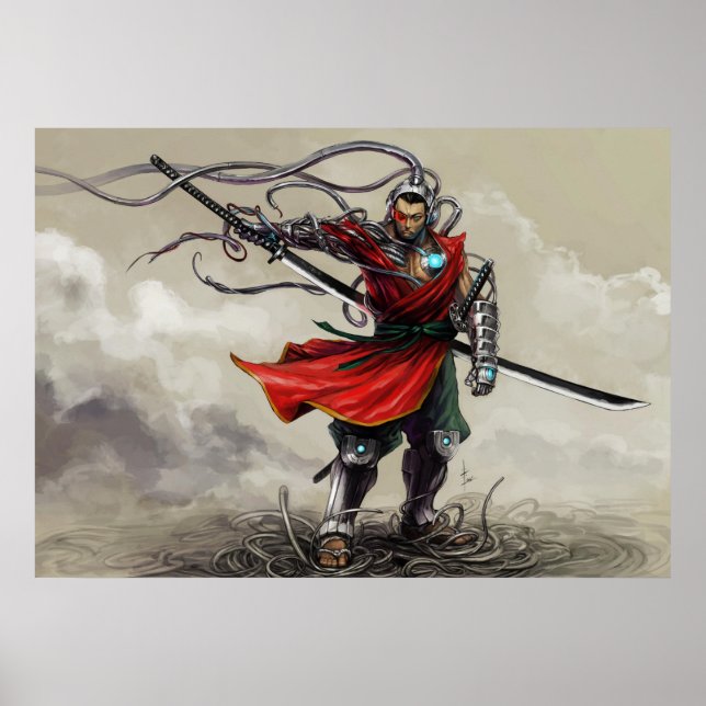 Póster SHWANN: La futurista imagen de DJ de Samurai (Frente)