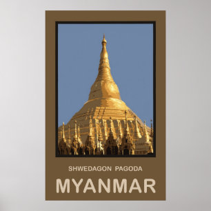 Póster Shwedagon Pagoda Yangon Myanmar
