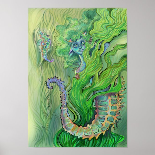 Póster Shy Seahorse Mermaid (Frente)
