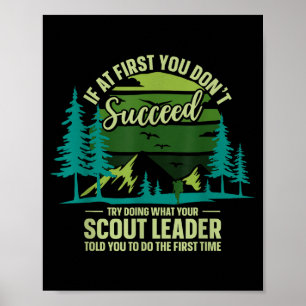 Póster Si al principio no tienes éxito líder scout Camng