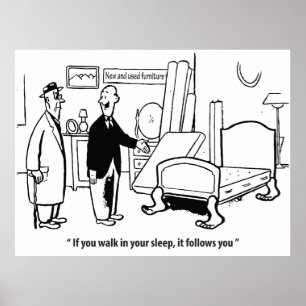 Póster Si caminas en tu sueño, humor y diversión