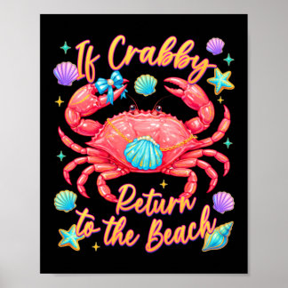 Póster Si Crabby Regresa a la Playa Cangrejo de Verano