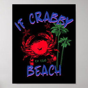 Póster Si crabby vuelve a la playa hawaii verano