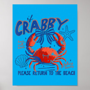 Póster Si Crabby vuelve a la playa sol sal S Cangrejo