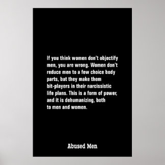 Póster Si crees que las mujeres no objetan a los hombres.
