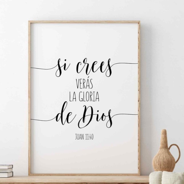Póster Si Crees Verás La Gloria De Dios, Juan 11:40 (Subido por el creador)