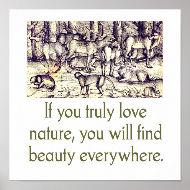Póster Si de verdad amas a la naturaleza - Cita (Frente)