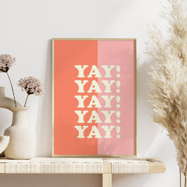 Póster ¡Sí! El levantamiento positivo inspirando rosa y c