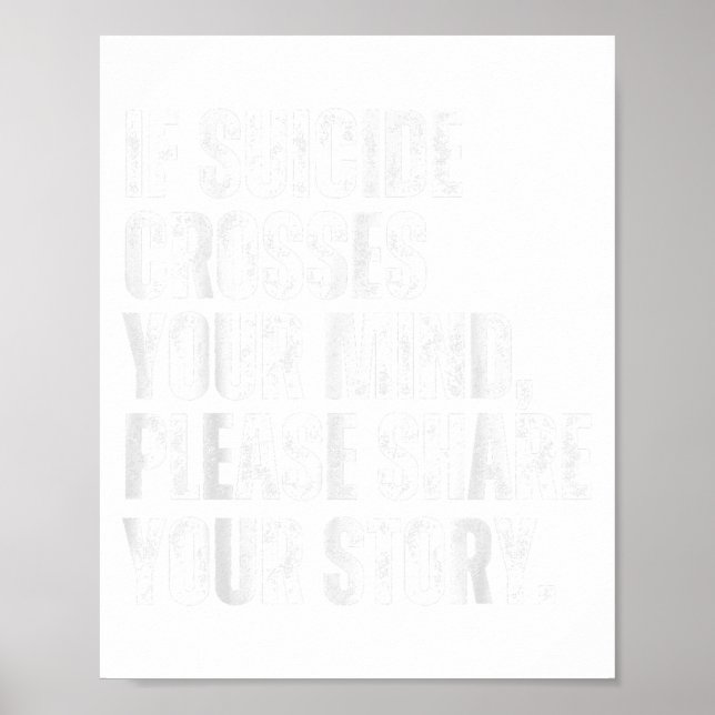 Póster Si el suicidio cruza tu mente, prevención del suic (Frente)