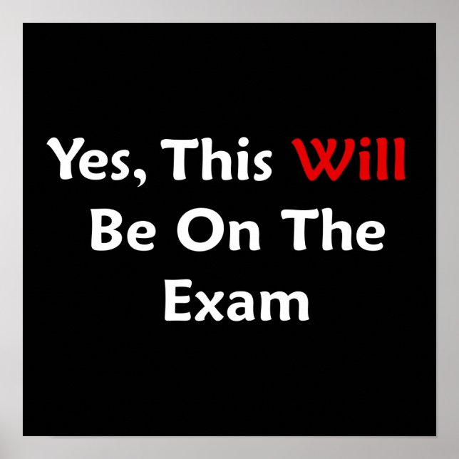 Póster Sí, Esto Estará En El Examen. (Frente)