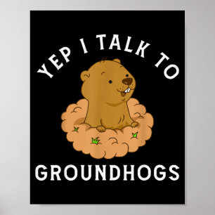 Póster Sí, hablo con marmotas - Divertido Día de la Marmo