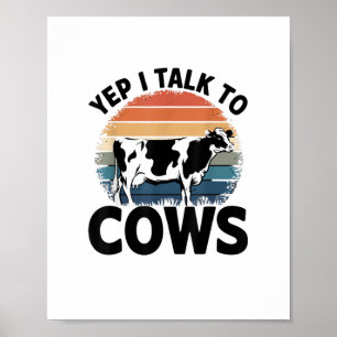 Póster Sí, Hablo Con Vacas, Una Vejez Granjera De Leche