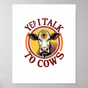 Póster Sí, Hablo Con Vacas, Una Vejez Granjera De Leche