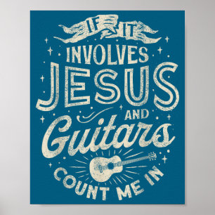 Póster Si Involucra a Jesús Y Guitarras Guitarrista Chris