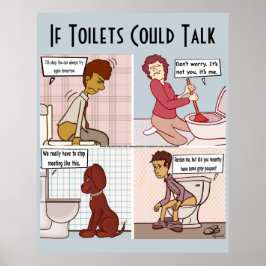 Póster Si los retretes pudieran hablar de Poster azul pál