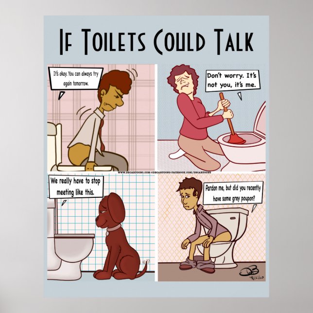 Póster Si los retretes pudieran hablar de Poster azul pál (Frente)