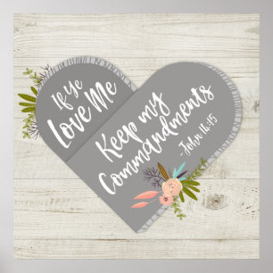 Póster Si me quieres, John 14:15 Biblia POSTER