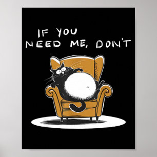 Póster Si necesitas humor sarcástico de gato negro divert