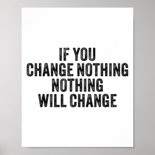 Póster Si No Cambias Nada Motivación Para Entrenamiento D