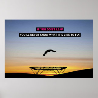 Póster Si no saltas - Poster motivacional de la gimnasia