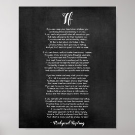 Póster Si poema de Rudyard Kipling Black and White Poster
