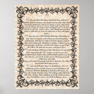 Póster SI poema inspirador para las mujeres jovenes y los