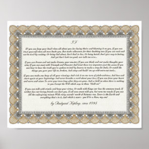 Póster SI poema inspirador para los hombres jovenes de